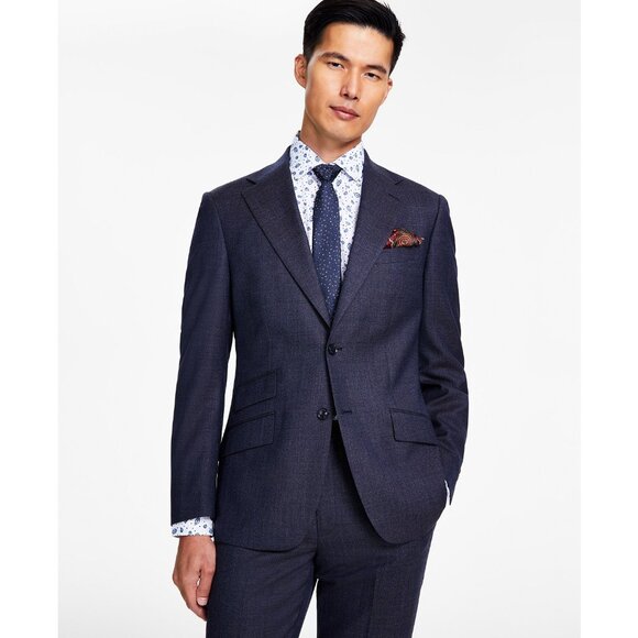 Tallia Men's Slim-Fit Stretch Solid Suit Jacket Blue Solid 38R B4HP